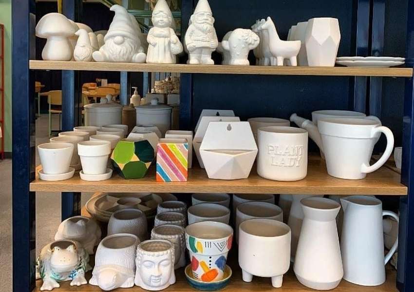 Paint-Your-Own Pottery at Color Me Mine - park date ideas