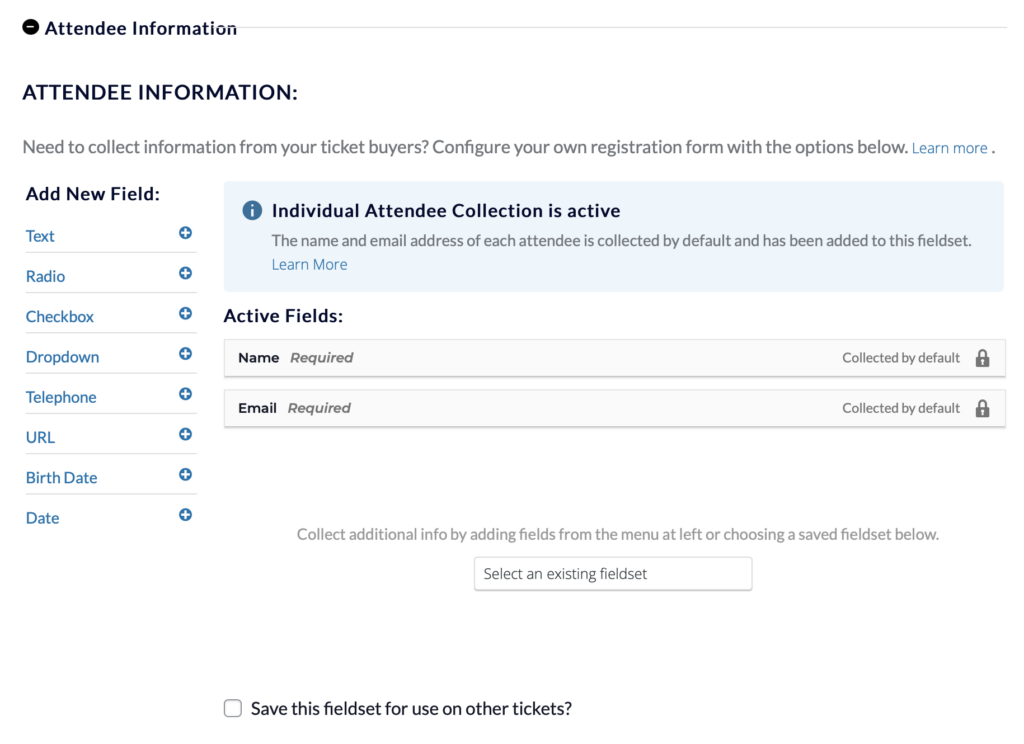 How to create an event -- attendee information