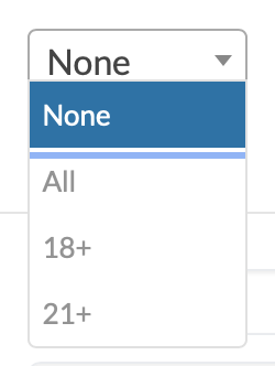 How to create an event -- age requirements